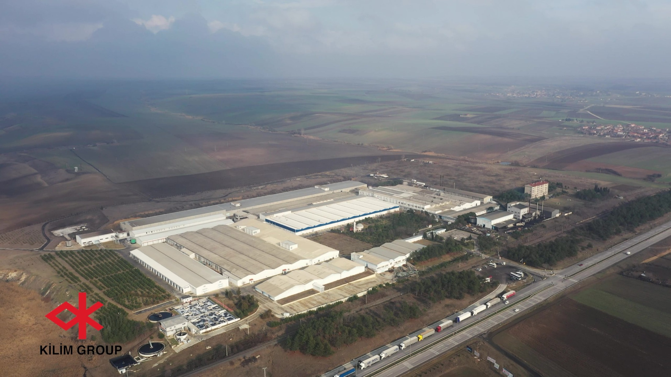 Aerial view of the production campus